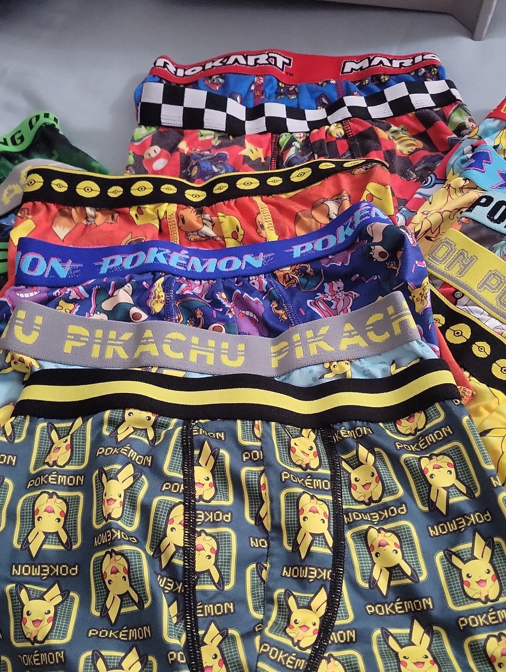Pikachu & Nintendo Character Boxer Briefs - Colorful Graphic Pack of 17. Size 8.
